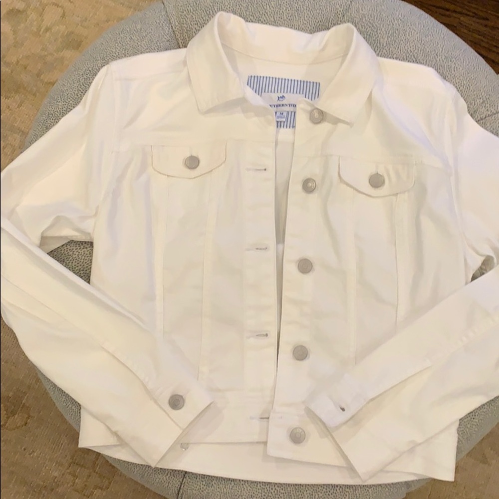 Southern Tide White Denim Jacket